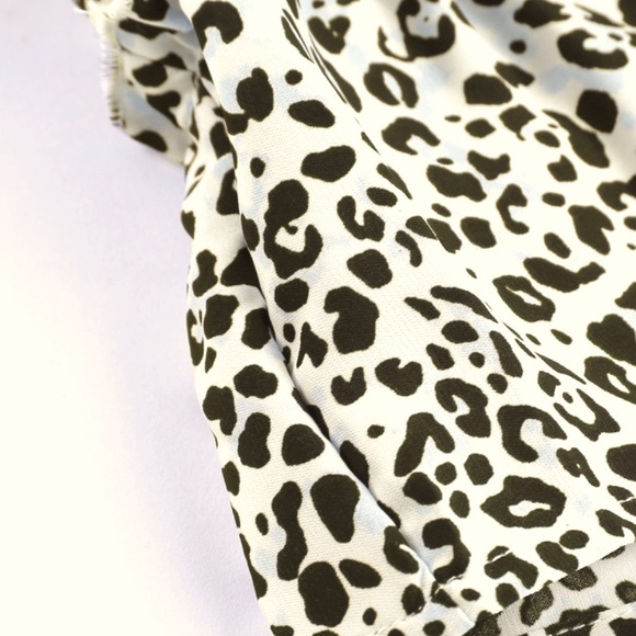 Leopard Print Ruffled Spaghetti Strap Dress - Picture 8 of 9